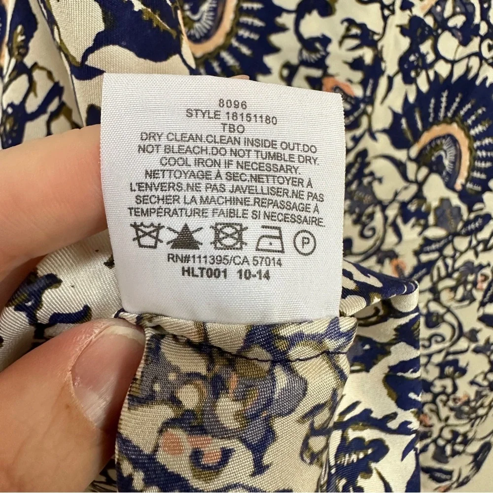 Tory Burch Silk Floral Blouse Top Tie-Neck Sleeveless Blouse Women’s‎ Sz 4 NWOT